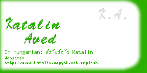 katalin aved business card